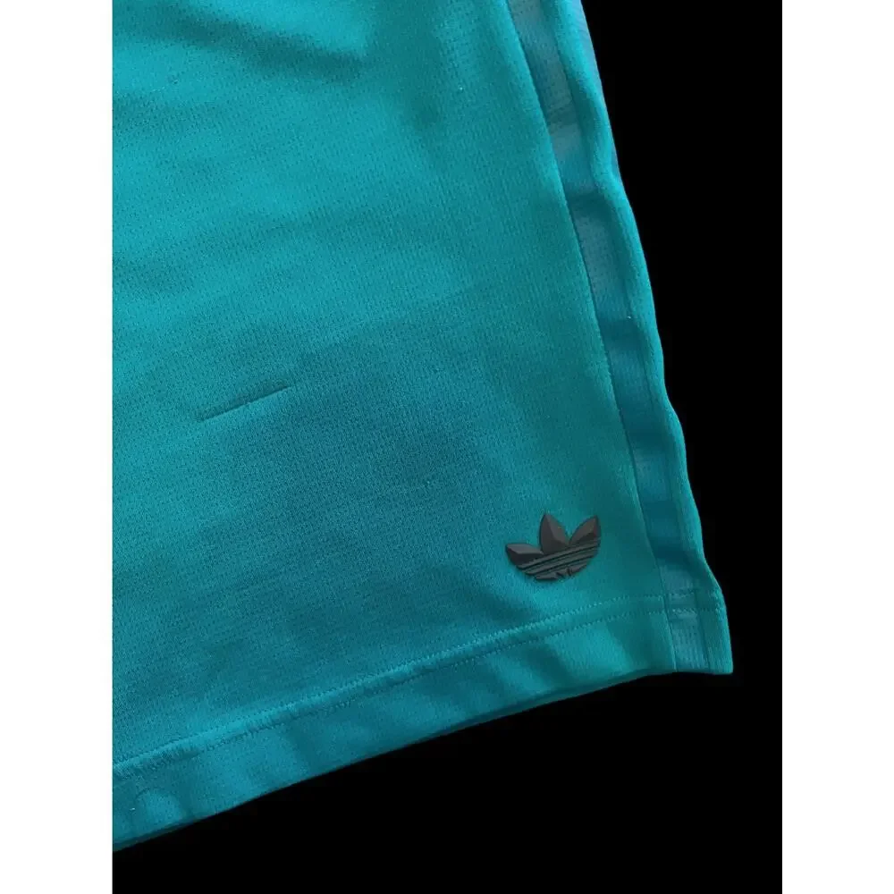 ADIDAS 3 Stripes Basketball Shorts, Teal Blue/Green, 9